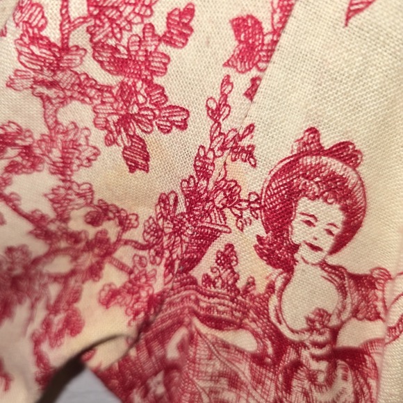 Gunne Sax Black Label Red Toile de Jouy Vintage Maxi Maiden Dress Sz 9/10 - Picture 10 of 15